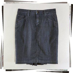 Vintage 2010 Blue Denim Skirt with Pleats in Back (25) by Level 99